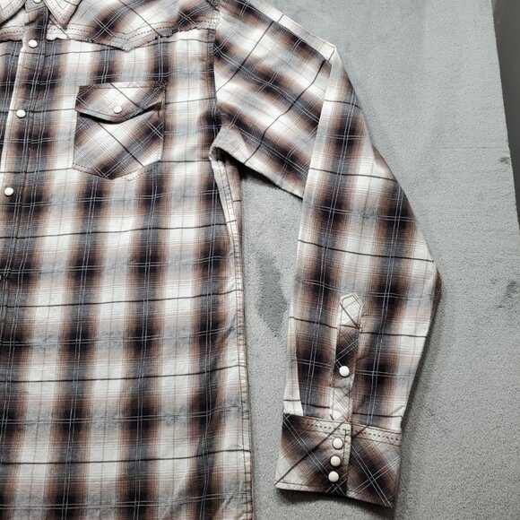 Duluth Long Sleeve Button Down Plaid Shirt 1 Pocket Blue Teal Pink Men Sz XLT E - Picture 6 of 11